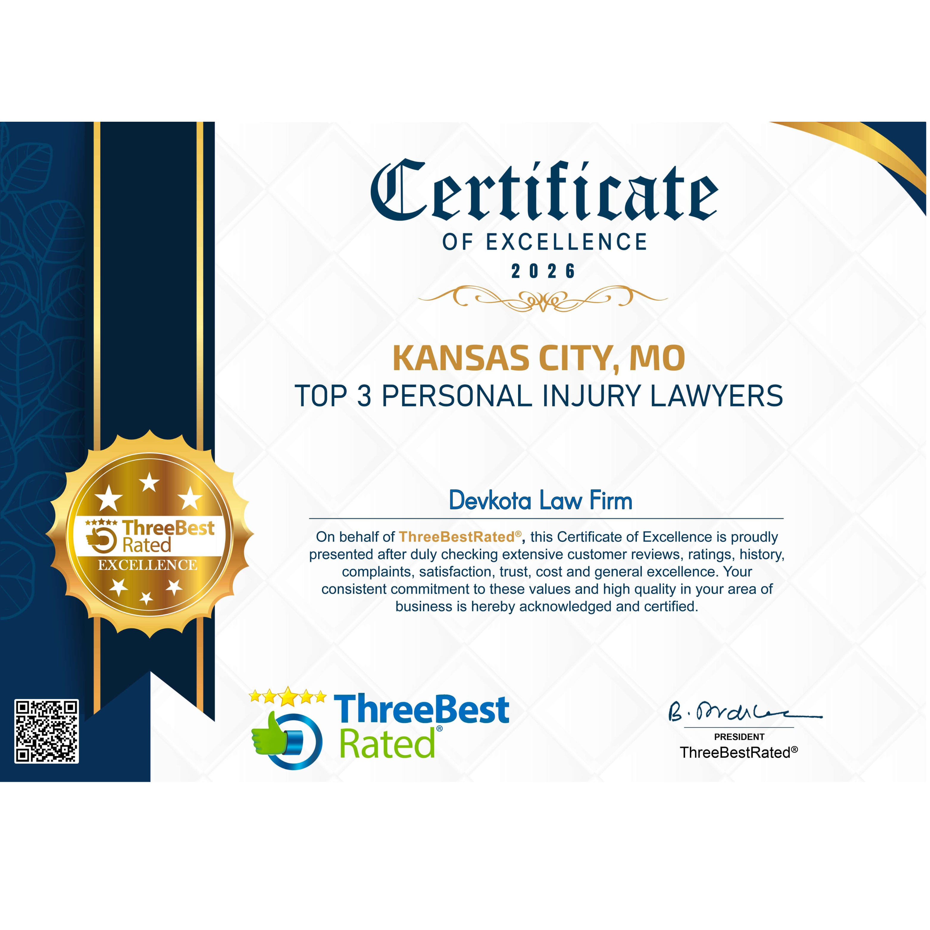 Kansas City MO certificate